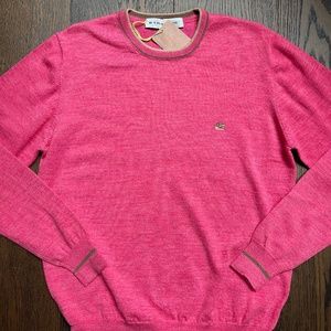 New Etro Sweater Crewneck Virgin Wool Pink Sweater Pullover